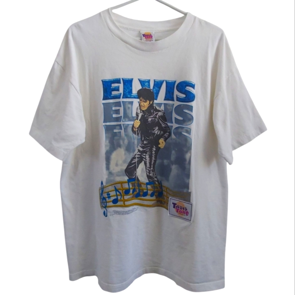 Elvis Presley  Vintage White Graphic T-Shirt, 100 % Cotton,Size M/L